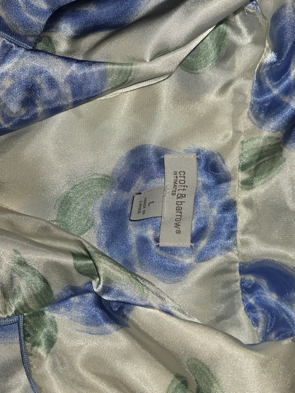 croft & barrow Blue Floral Satin Pajama Set - Picture 4 of 8